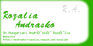 rozalia andrasko business card